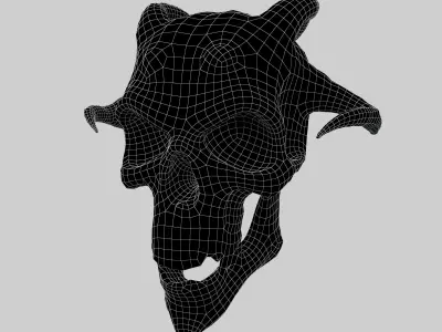 Demon Skull v1 003 Low-poly 3D model