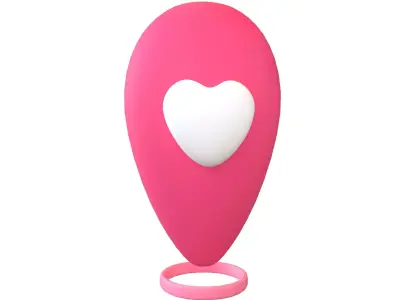 Love Location Tag Icon v1 003 Low-poly 3D model