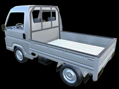 PBR Minitruck Lowpoly suzuki nissan pickup truck 3D model