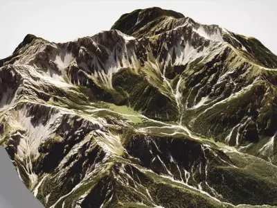 Mountain landscape Seefeld Tirol Alps Austria 3D model