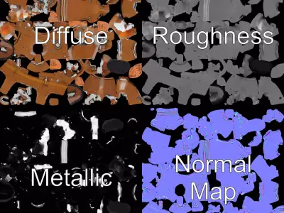 Wooden Mannequin Robot model pack Low-poly 3D model