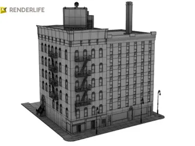 Town buildings 03 3D model