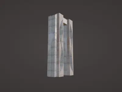 blender futuristic city scene 3D model