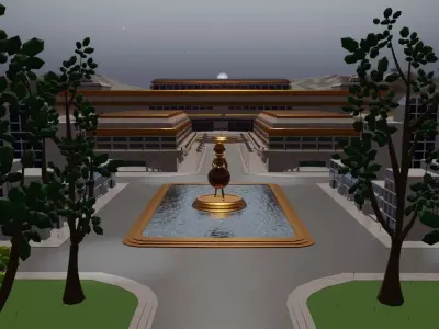 Mars Colony Low-poly 3D model