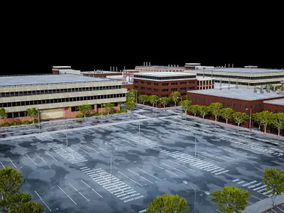 URBAN CITY SCENE Low-poly 3D model