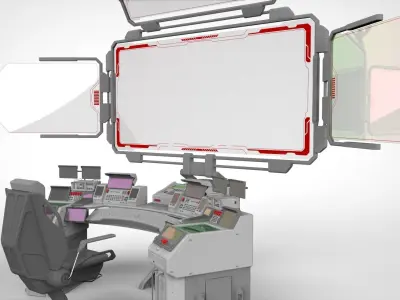 sci fi computer 3D model