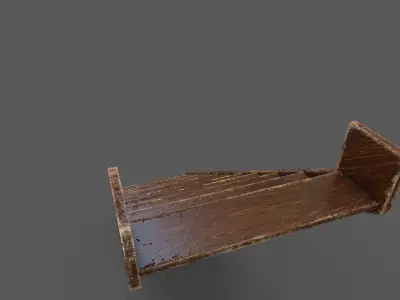 Pack 3 Old Wood Stairs Low-poly 3D model