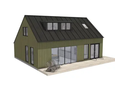 Modern House 3D Model Architectural Design SKP OBJ IFC GLB FBX 3D model