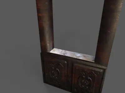 Old Wood Windows Low-poly 3D model