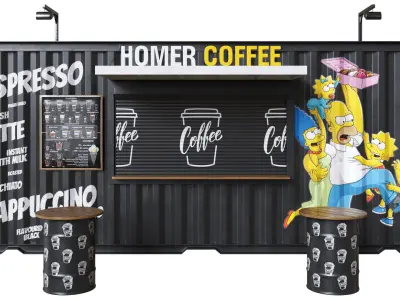 Coffee Shop Container 3D model