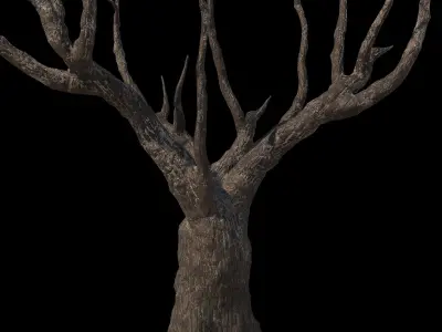 Scary  low poly trees kit with PBR workflow for V-Ray render Low-poly 3D model