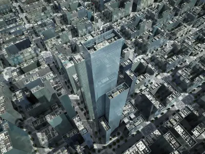 High Rise City VIII  Low-poly 3D model