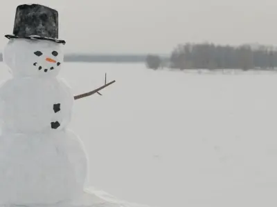 Christmas Snowman Low-poly 3D model