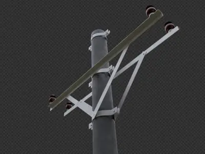 Electric Pole Rust and Clean 3D model