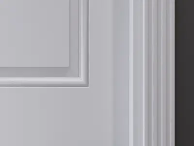 White interior door in classic style 3D model