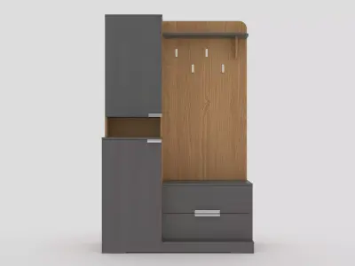 hallway 3 wardrobe with drawers and shelves 3D model