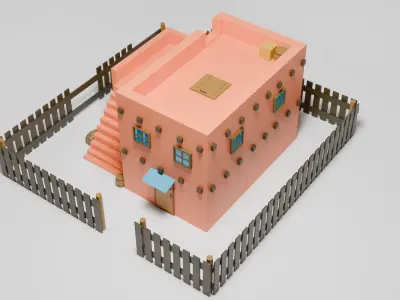 House model Low-poly 3D model buy