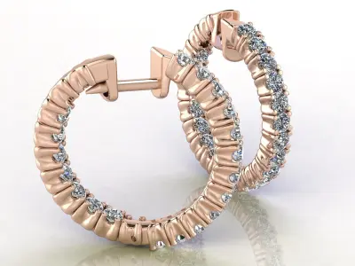 Diamond Hoop Earrings Creole 3D print model