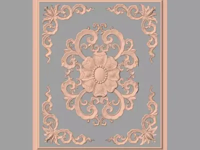 Door flower relief model STL format for CNC carving E473 3D model