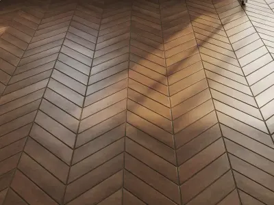 Ceramic tile set 07 - Chevron terracotta 3D model