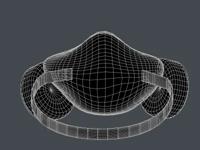 Gas mask helmet 3d model scifi Low-poly Low-poly 3D model Low-poly 3D model