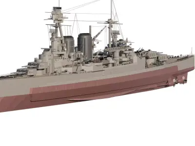 WW2 US NAVY BATTLECRUISER COLUMBUS 3D model