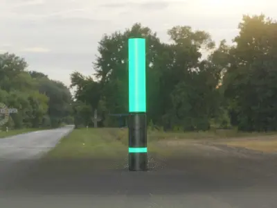 Galvanized Light-Column -30- Street-Light 9 Low-poly 3D model