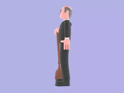 Stylized 3D Male Judge Character - Cartoon Annoyed Judge 3D model