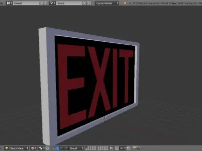 Exit Sign Free low-poly 3D model purchase