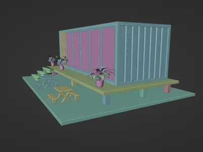 Isometric Container House Exterior  3D model
