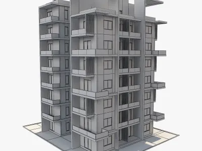 Apartment Building 9 3D model