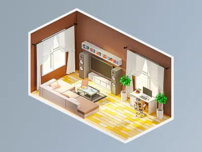 Room 14 Low-poly 3D model