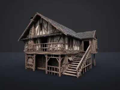 MEDIEVAL SLAVIC HOUSE COTTAGE CABIN HUT TOWN CITY AAA NEXTGEN Low-poly 3D model