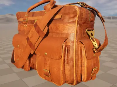 everett leather briefcase bag Low-poly 3D model