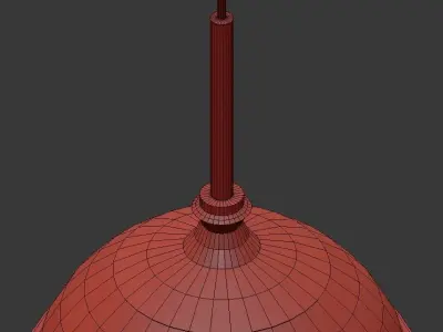 Peggy Single Pendant Light 3 Gold 3D model