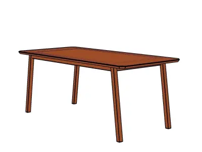 Habitat Callan Extend Walnut Dining Table  3D model