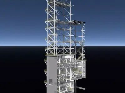 Industrial building in section cut 26i01 3D model