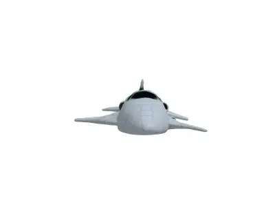 SciFi Starship Explorer White Variant Low-poly 3D model