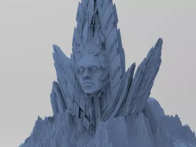 Ancient Sci-Fi Mountain 8  3D model