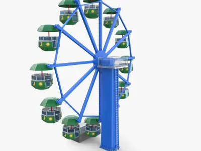 Animated ferris wheel v2 3D model