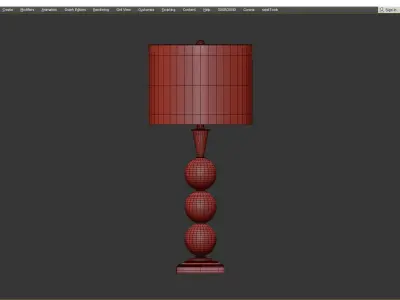 Metal LED Table Lamp Brass Low-poly 3D model