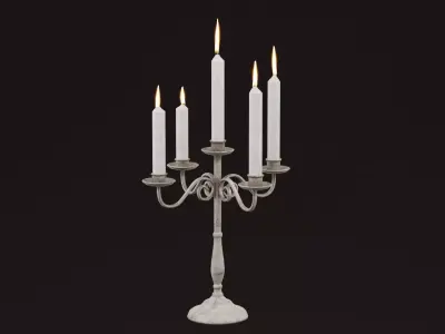Multi Candle Holder Low-poly 3D model