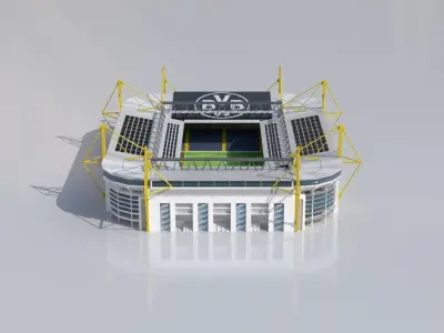 BVB Stadion Dortmund Signal Iduna Park Euro 2024 Low-poly 3D model