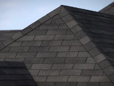 RailClone Preset of 3-tab Asphalt Roof Shingles for 3dsmax V-Ray 3D model