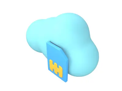 eSim Card Icon v1 002 Low-poly 3D model