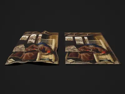 Merode Alter Piece Right Side Tapestry Low-poly 3D model