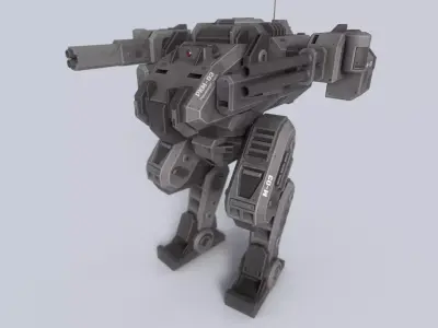 Peacekeeper Mech Low-poly 3D model by Anima-Z