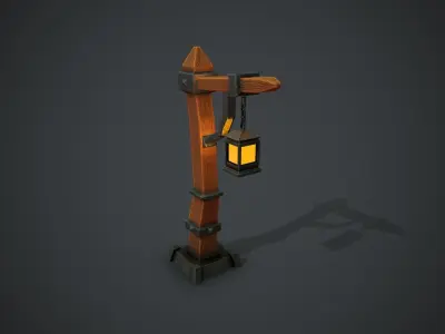 Stylized Lamp Low-poly 3D model