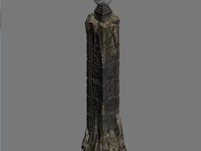 Rocking Hill - Conch Stone Column 3D model
