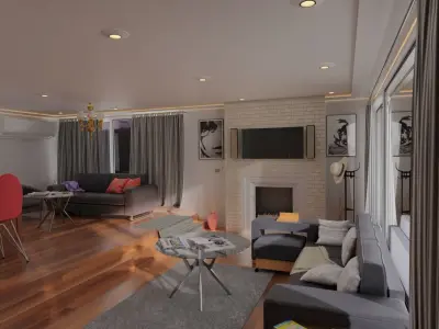 House interior scene 3D model